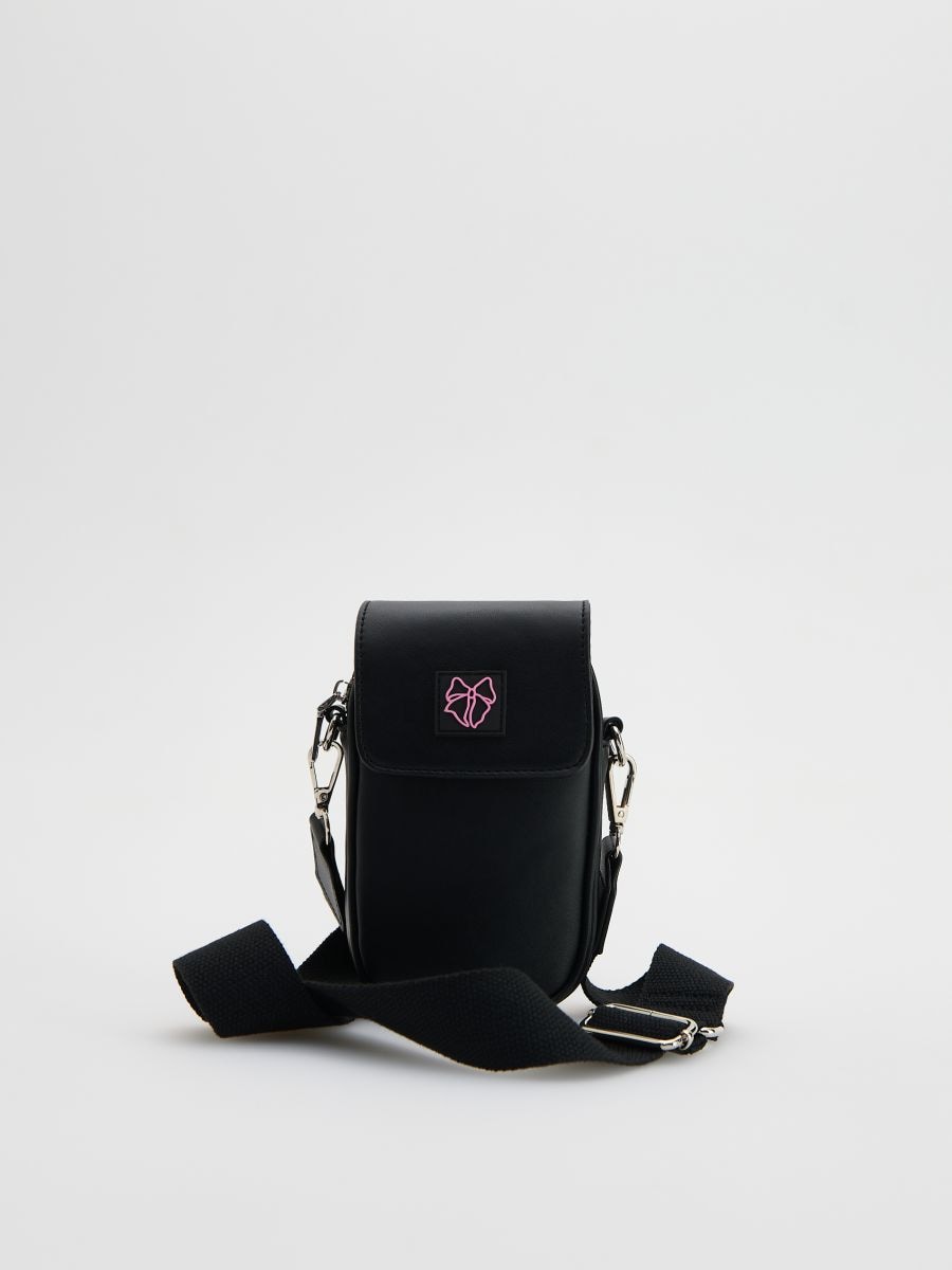 Faux leather pouch bag - black - RESERVED