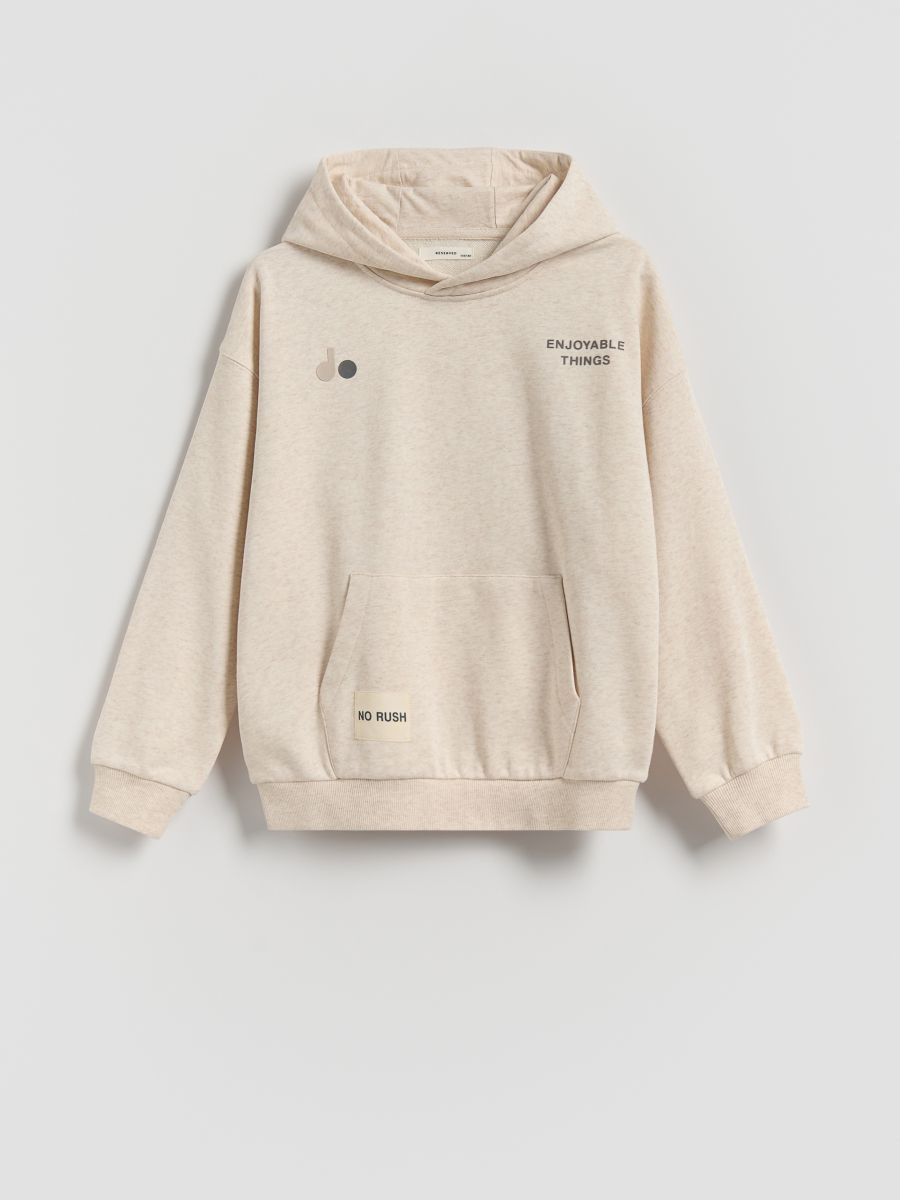 Bluza z kapturem - kremowy - RESERVED