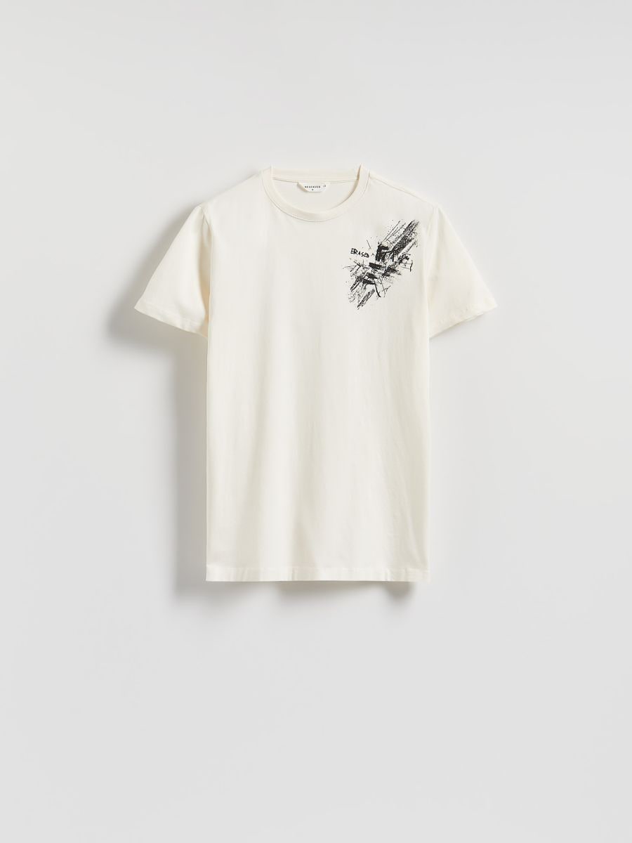 Regular fit printed T-shirt - cream - RESERVED