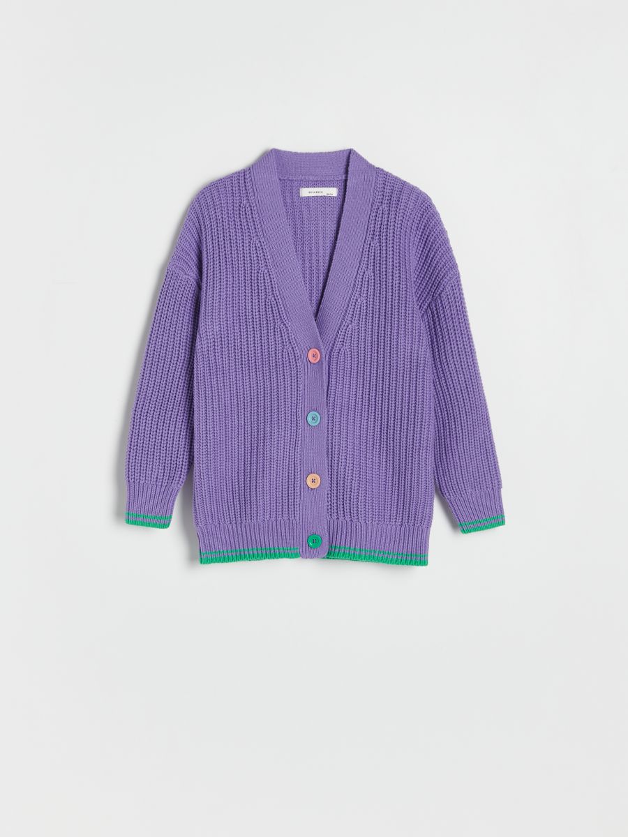 Cardigan with decorative buttons - purple - RESERVED - 3