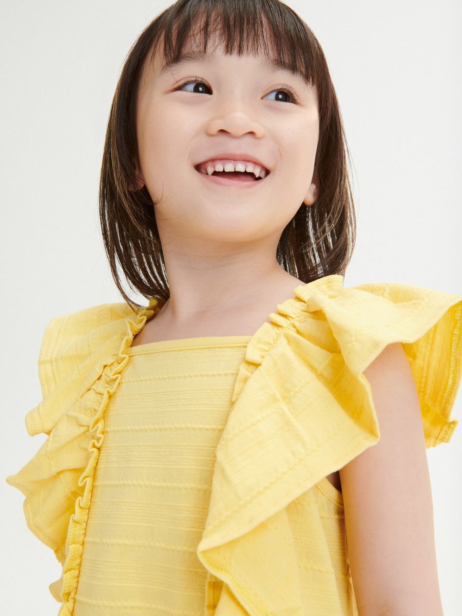 Dress with ruffle details - light yellow - RESERVED - 5