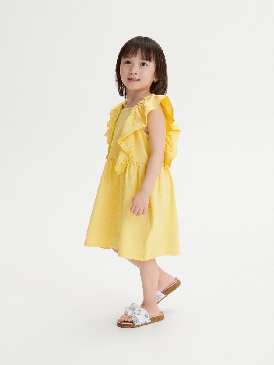 Dress with ruffle details - light yellow - RESERVED - 6