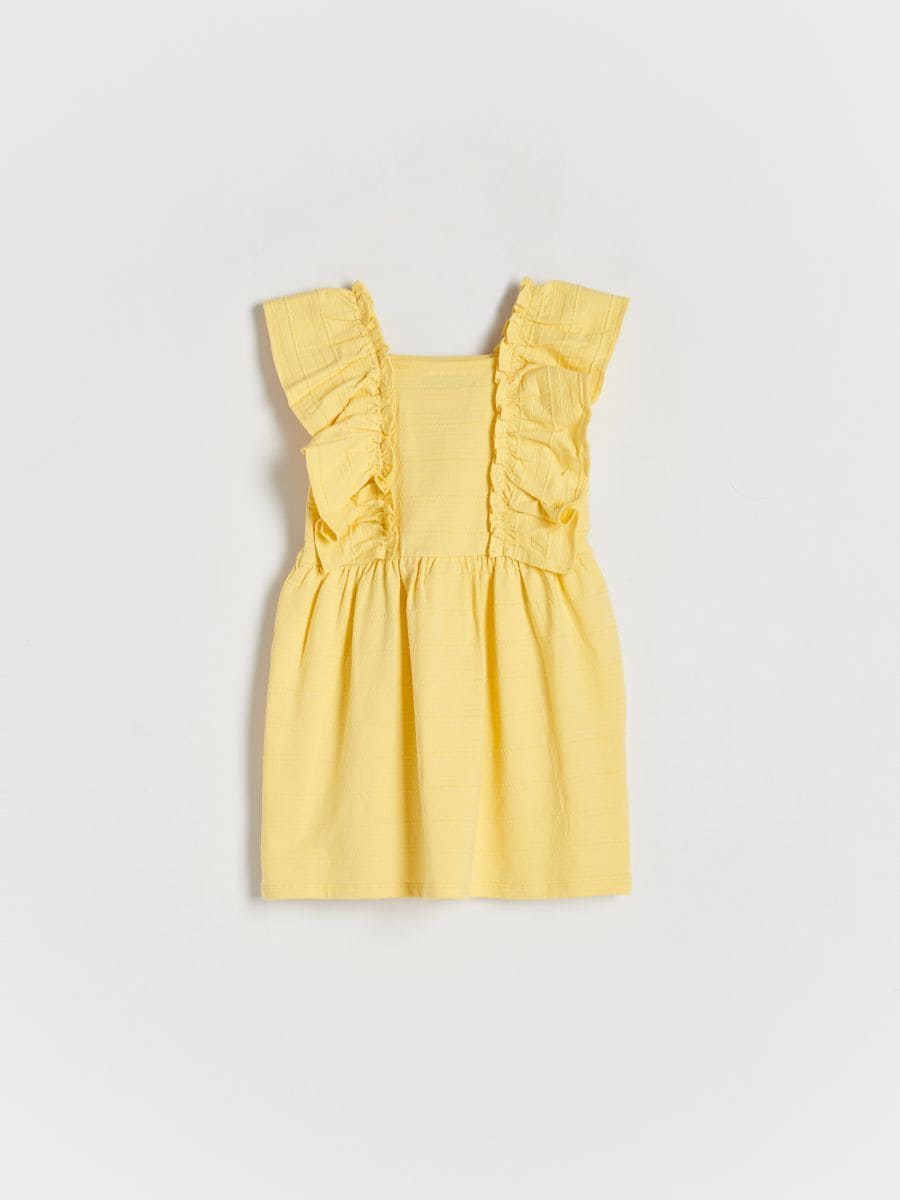Dress with ruffle details - light yellow - RESERVED - 2