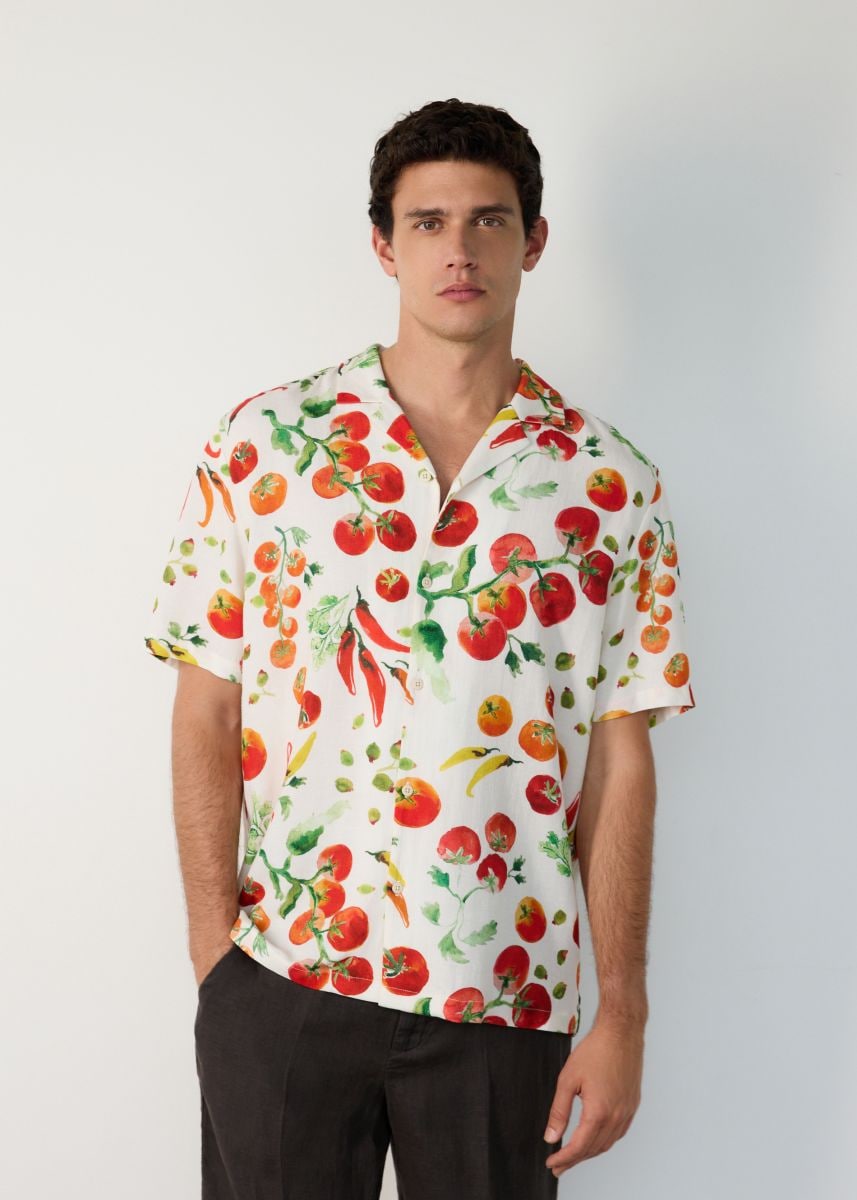 Camicia regular fit in misto lino - multicolore - RESERVED