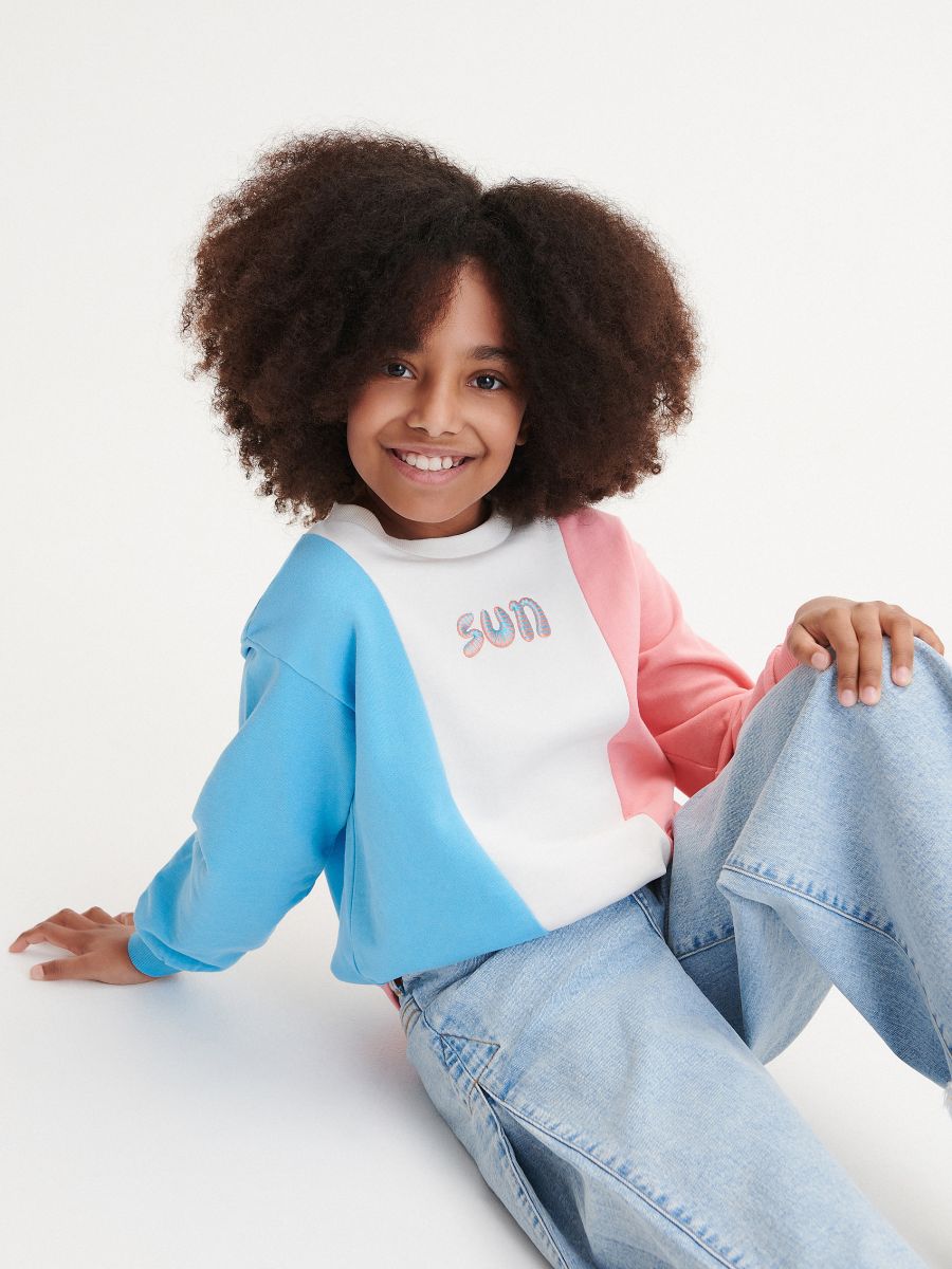 Colour block hoodie - multicolor - RESERVED - 4