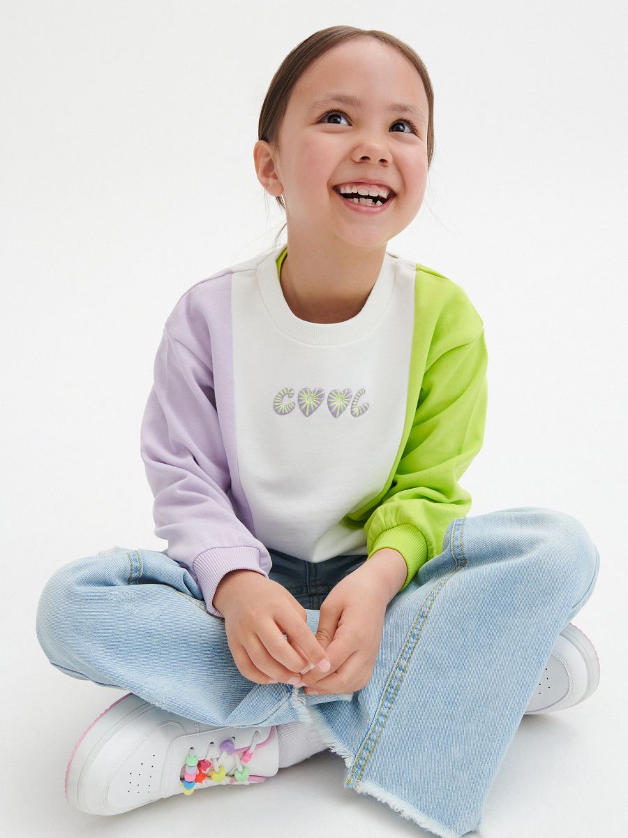 Colour block hoodie - multicolor - RESERVED - 7