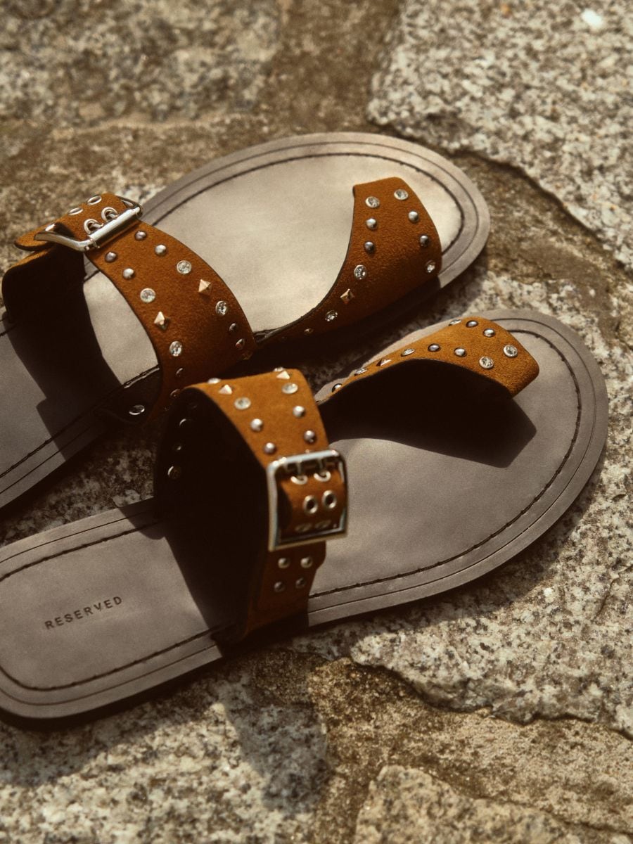 LADIES` SANDALS - golden brown - RESERVED - 6