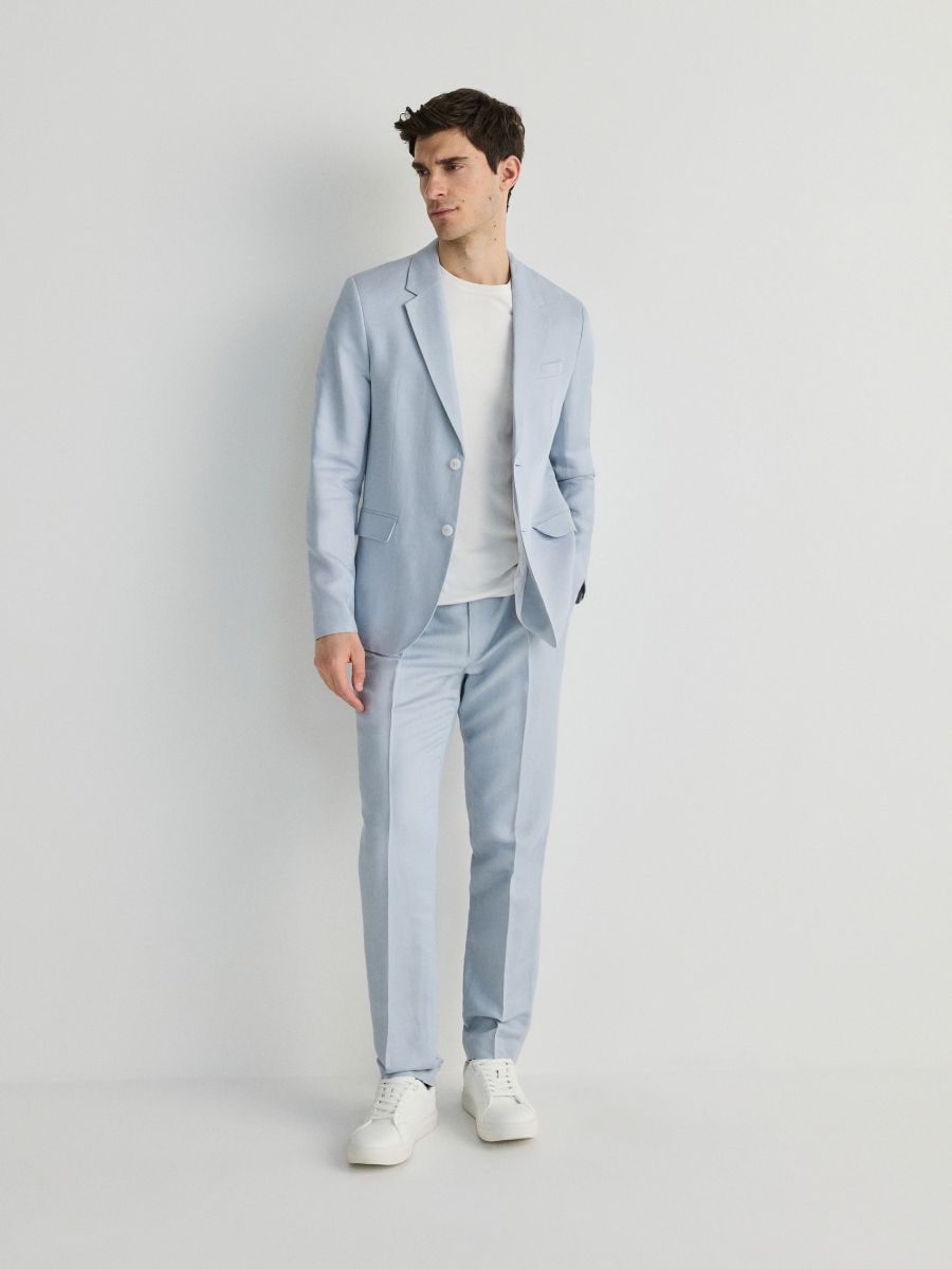 Pantalon de costume en lin mélangé - bleu pâle - RESERVED