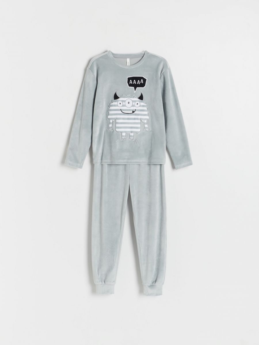 Komplet dvodelne pidžame s aplikacijom - svetlo siva - RESERVED