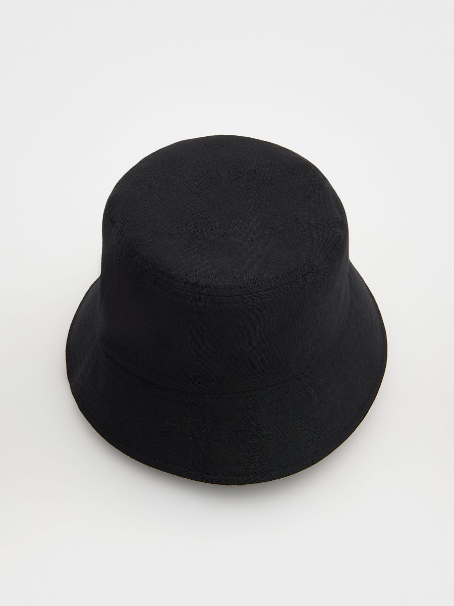 Linen blend bucket hat - black - RESERVED - 2