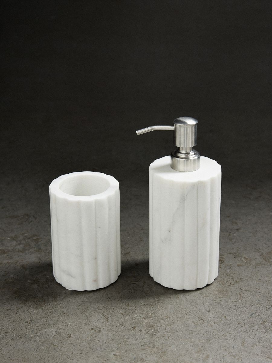 Dispensador de jabón de mármol - crema - RESERVED