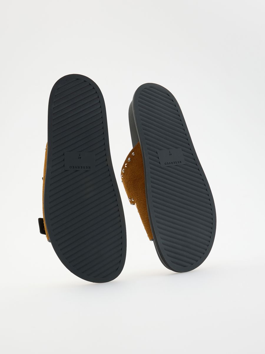 LADIES` SLIDES - golden brown - RESERVED - 4