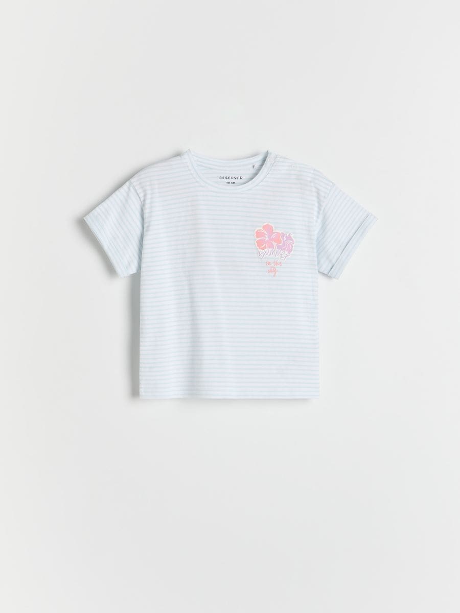 T-shirt with raised print - pale blue - RESERVED - 3