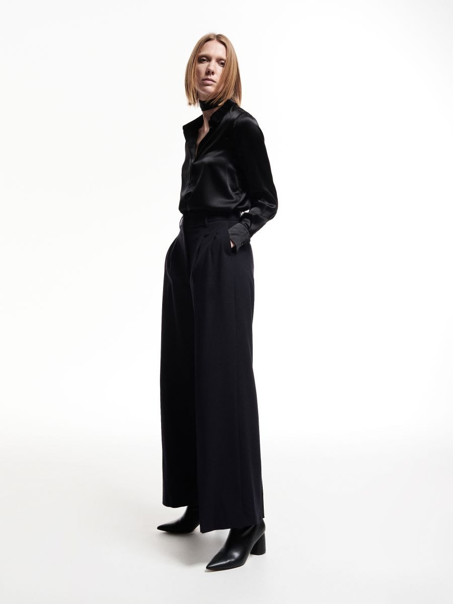 Tailored Wool Blend Straight Leg Trousers | Karen Millen