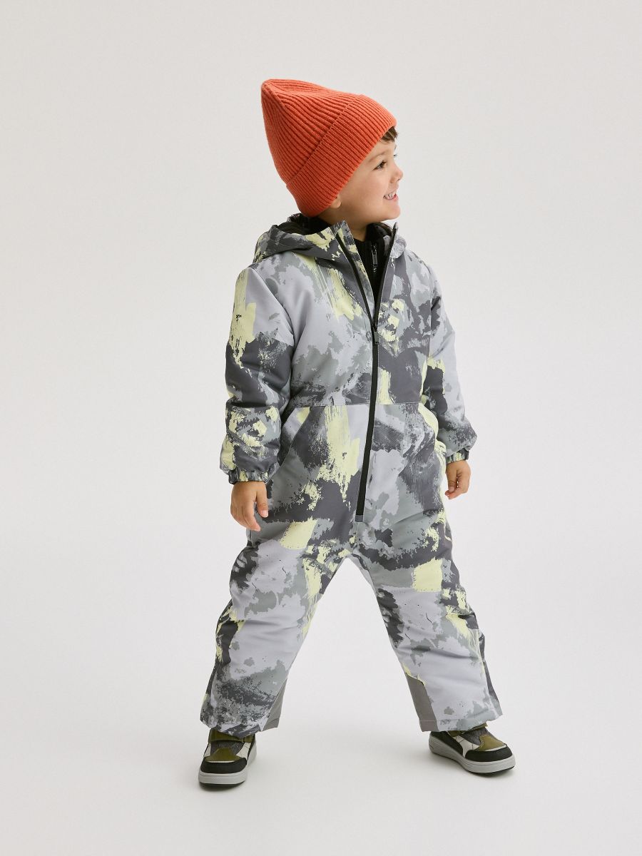 Insulated onesie with hood - dark grey - RESERVED