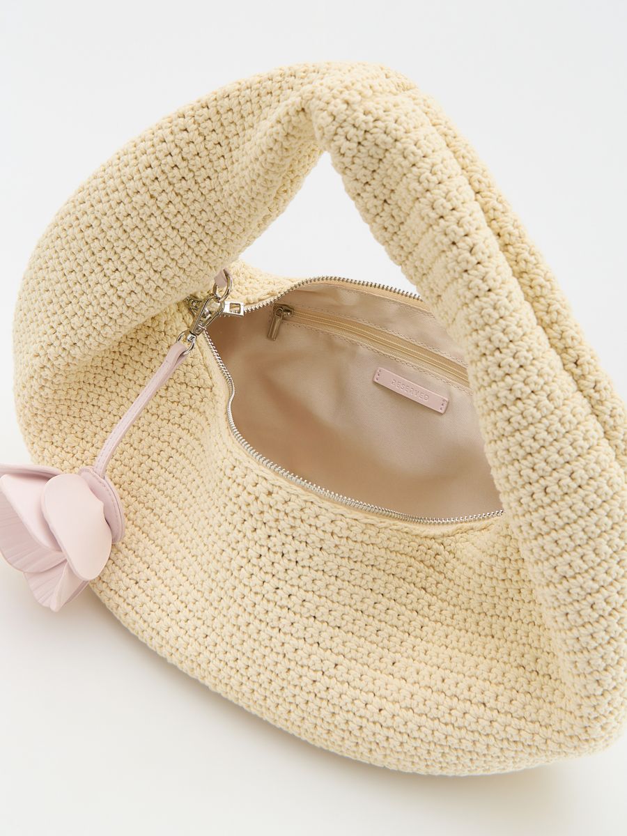 Gehaakte tas met hanger - CRÈME - RESERVED - 4