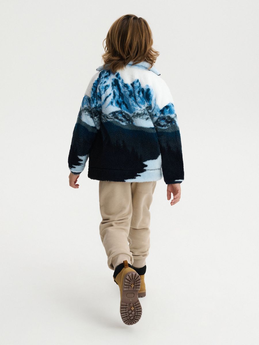 Sudadera de forro polar con cuello alto - azul claro - RESERVED - 6