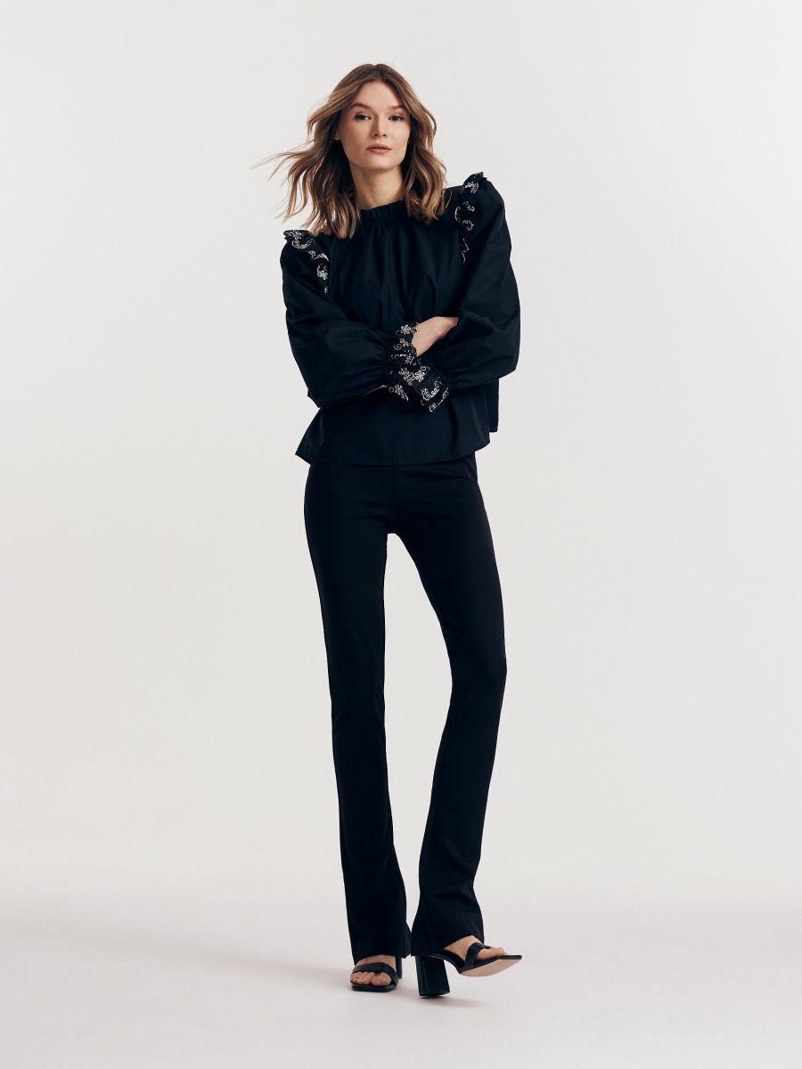 Blouse with embroidered inserts - black - RESERVED - 2
