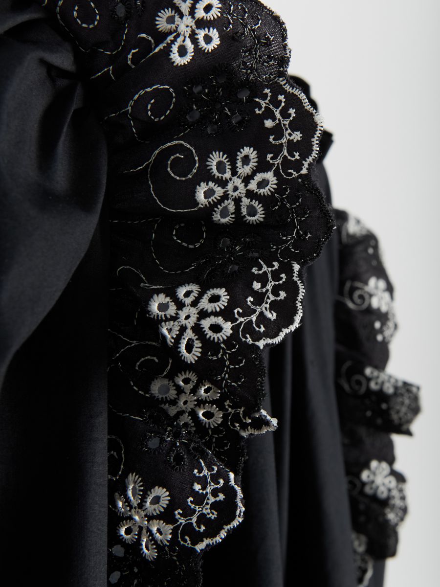 Blouse with embroidered inserts - black - RESERVED - 5