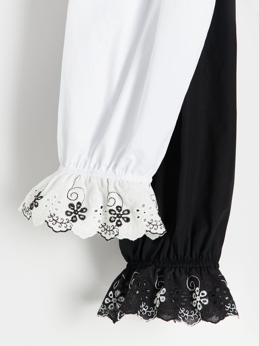 Blouse with embroidered inserts - black - RESERVED - 6
