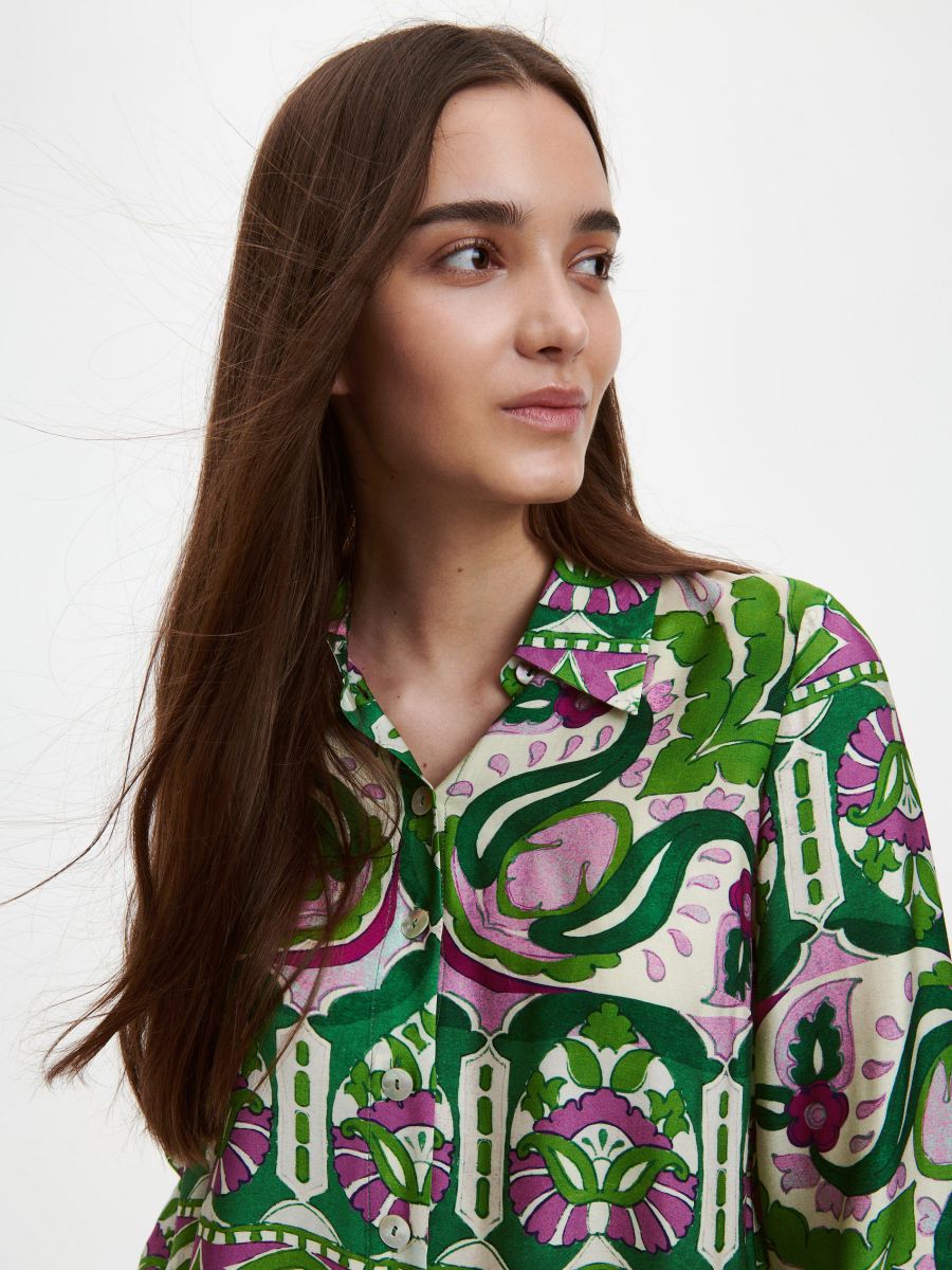 Patterned viscose shirt - multicolor - RESERVED - 3