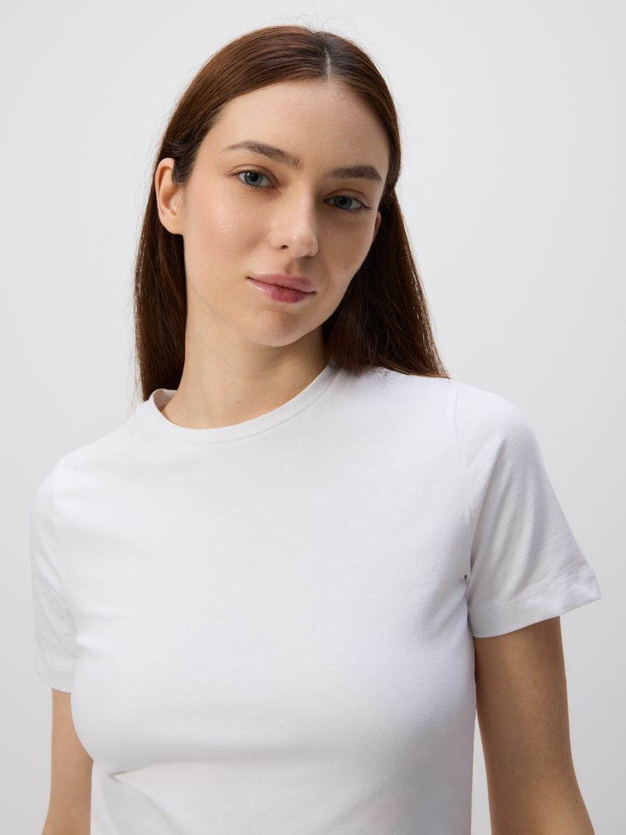 Bawełniany crop top - biały - RESERVED - 2