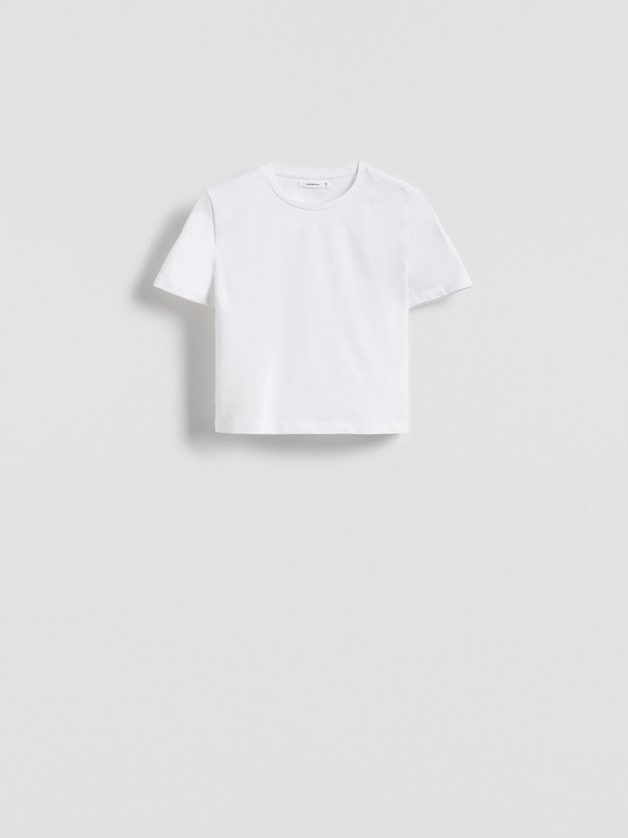 Bavlnený crop top - biela - RESERVED