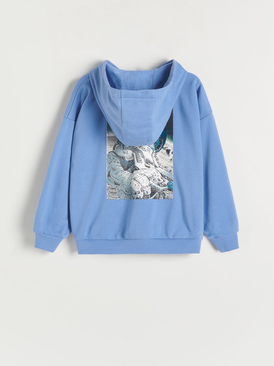 Sweatshirt com capuz com fecho de correr - AZUL - RESERVED - 7