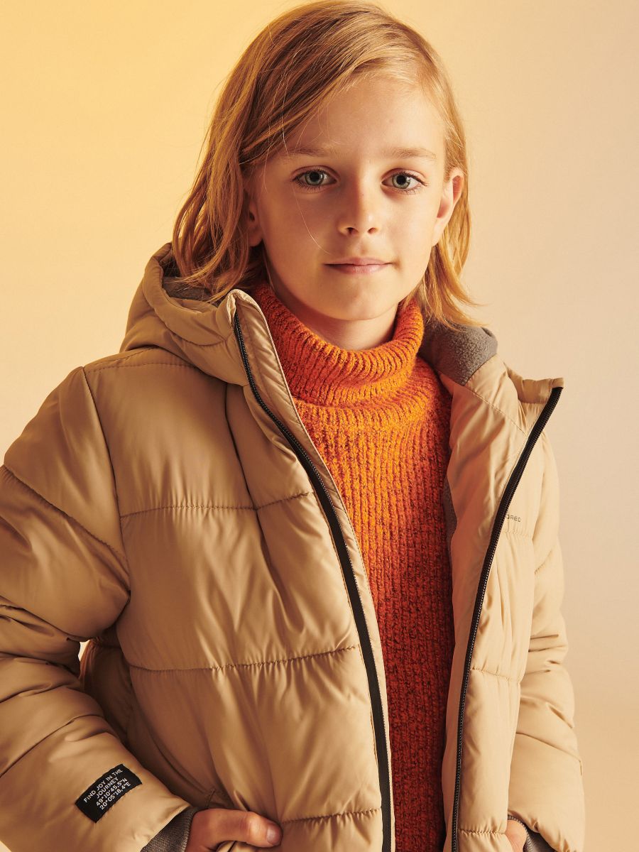Insulated jacket with hood - beige - RESERVED - 4