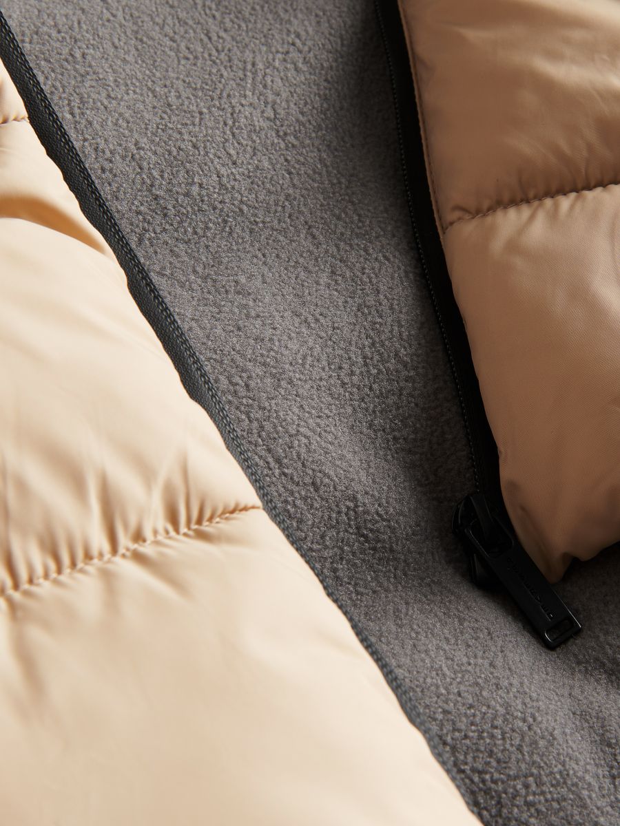 Insulated jacket with hood - beige - RESERVED - 6