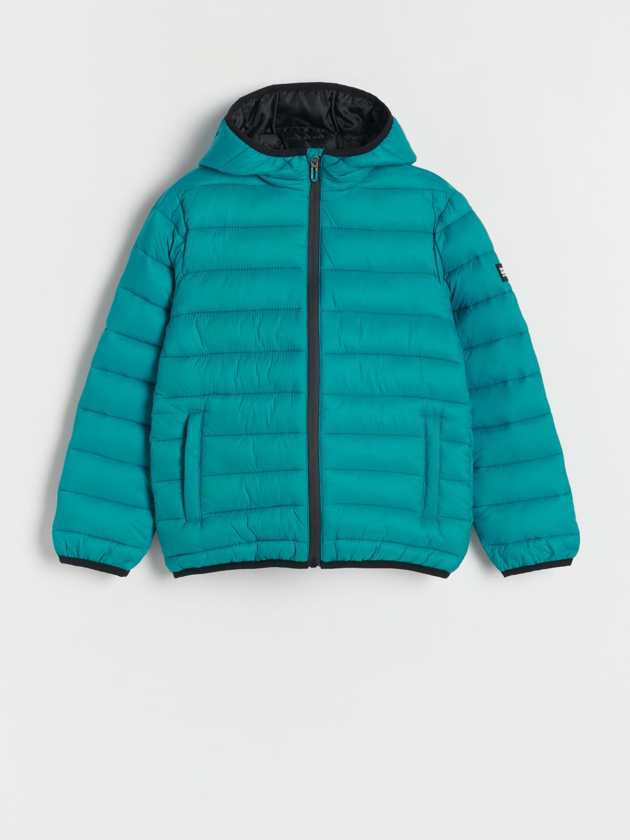 Quilted jacket with hood - teal green - RESERVED - 2