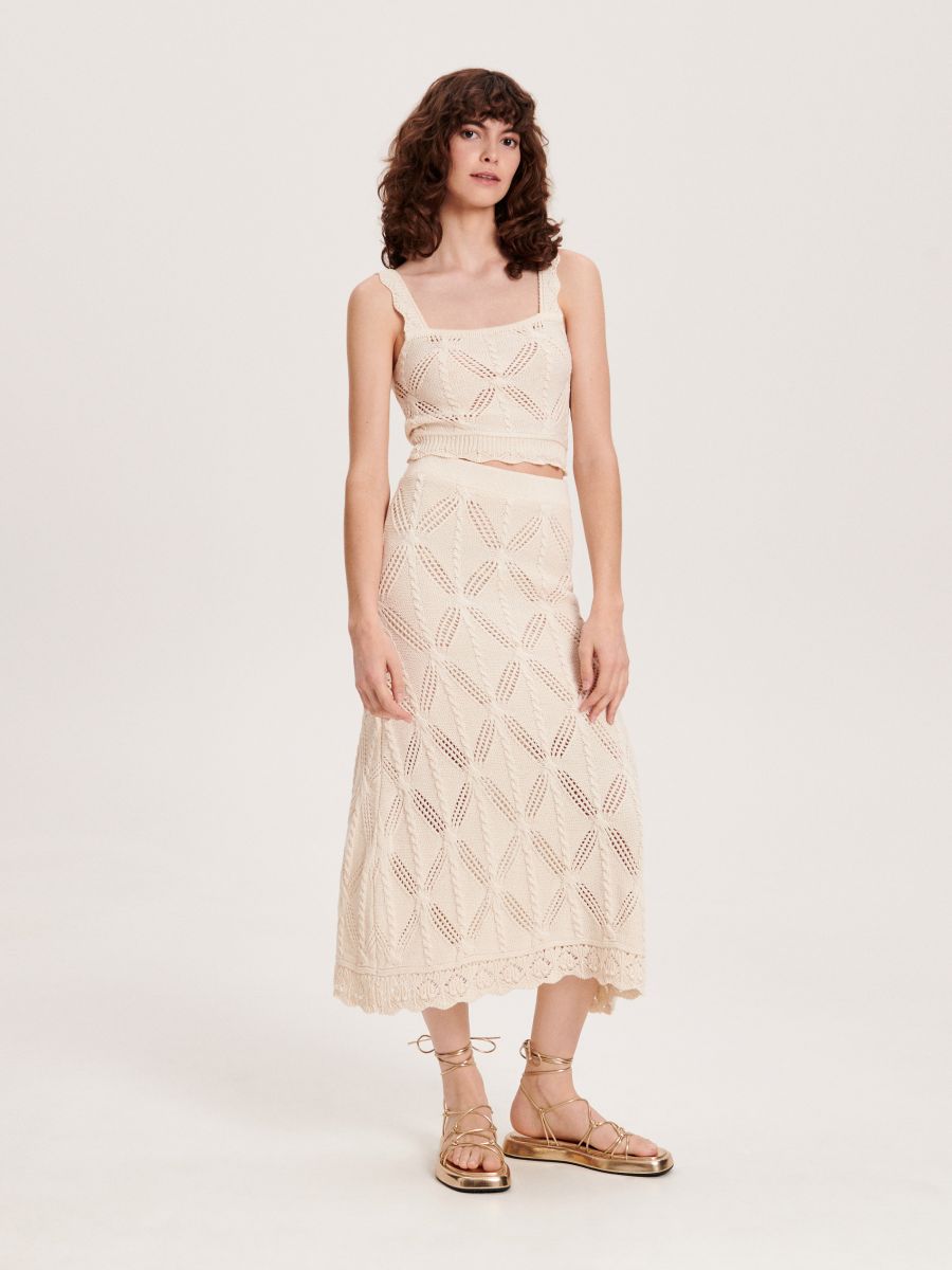 Openwork pattern blouse - nude - RESERVED - 3