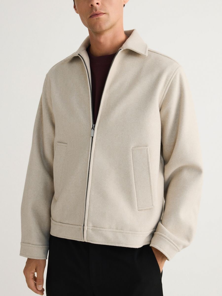 Jacket with collar - cream - RESERVED - 3
