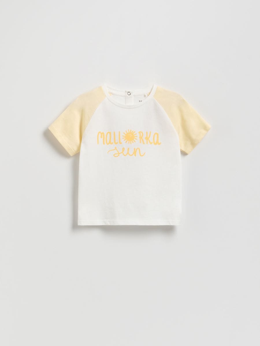 T-shirt with print - light yellow - RESERVED - 2