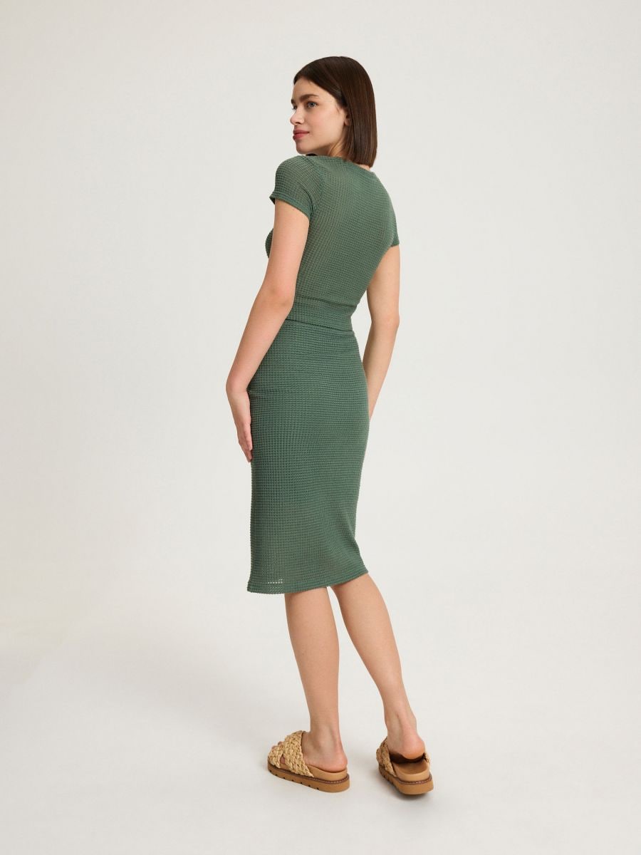 Midi skirt - brownish green - RESERVED - 3
