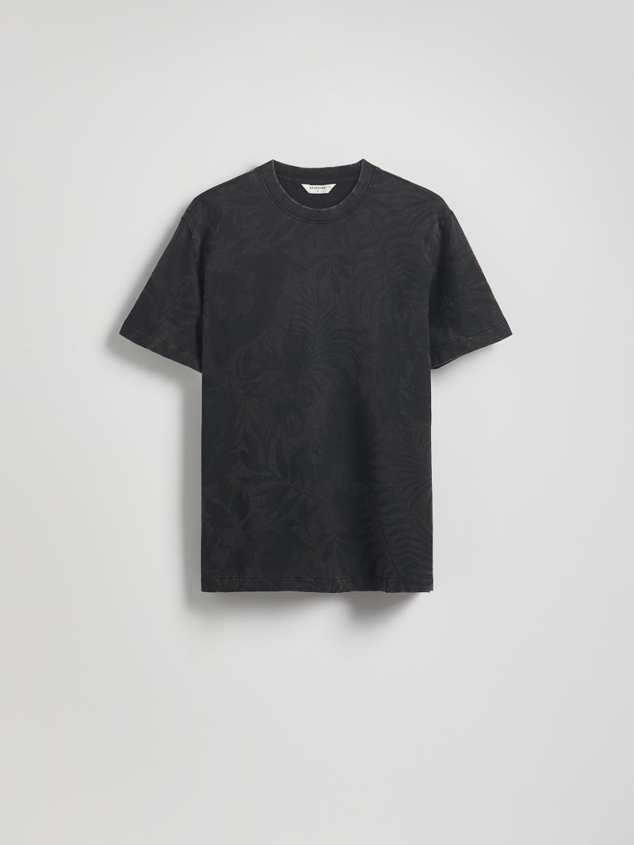 T-shirt comfort z nadrukiem - czarny - RESERVED