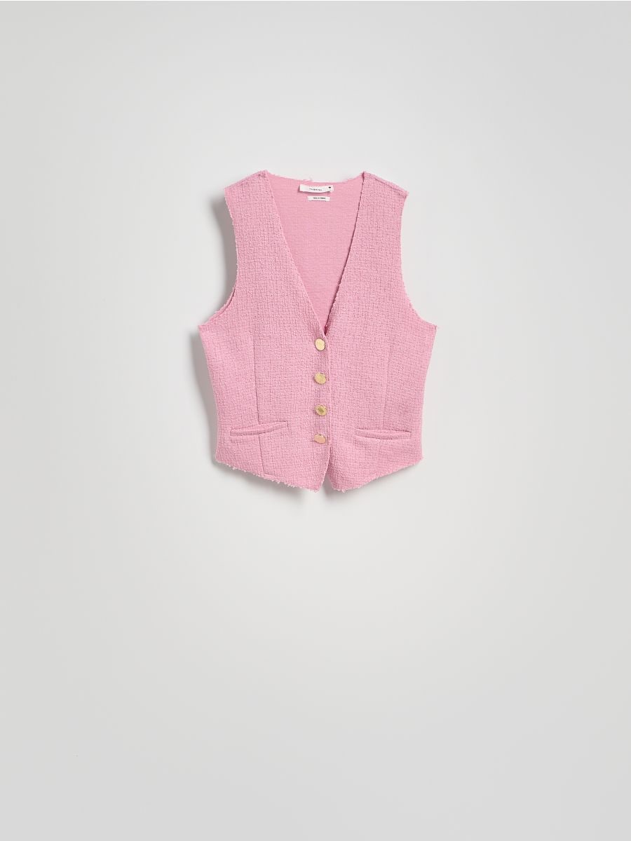Bouclé-Weste - pastellrosa - RESERVED - 5