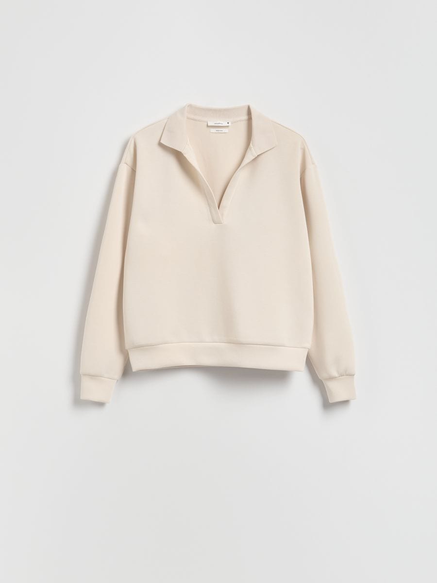 Modal blend sweatshirt - beige - RESERVED