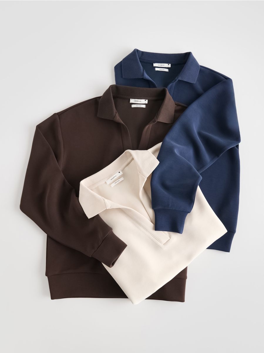 Bluza z modalem Kolor beżowy - RESERVED - 405GA-08X