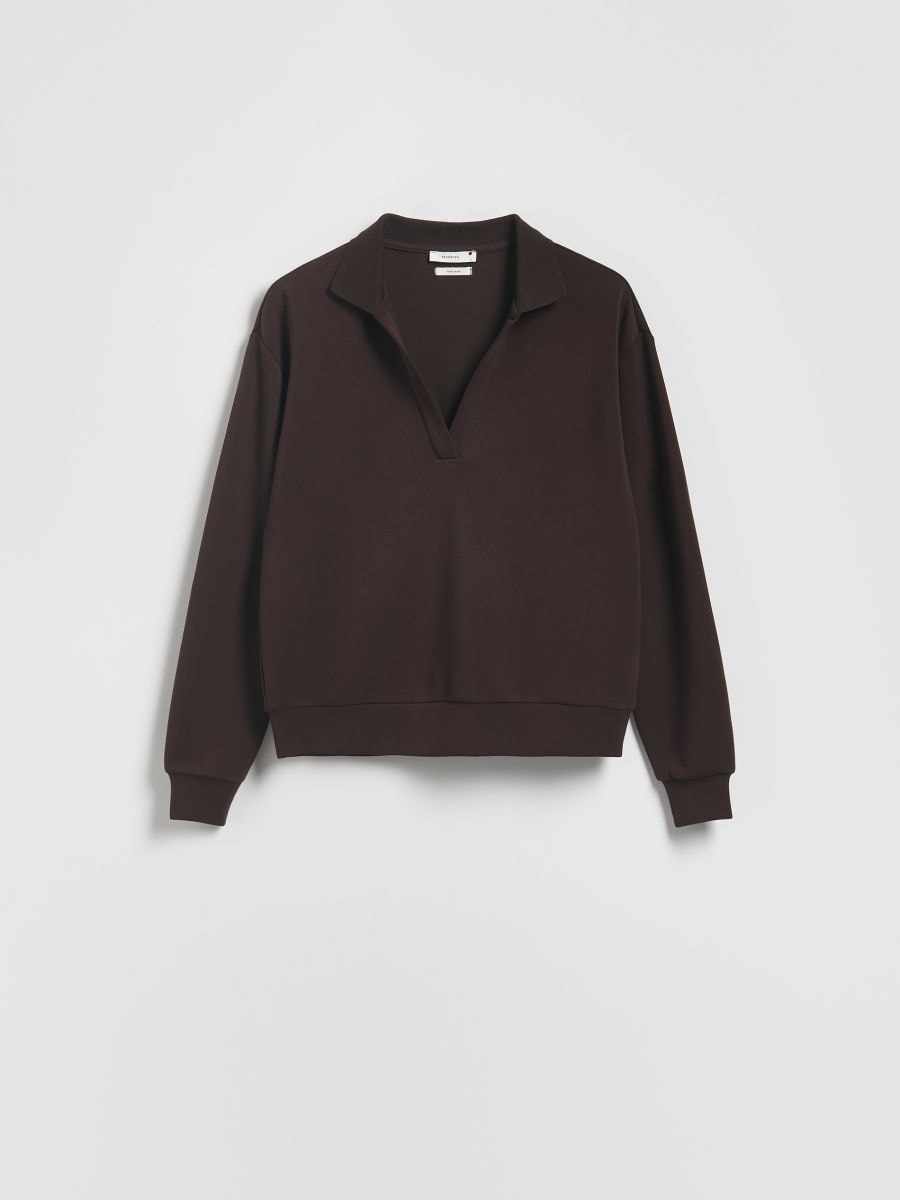 Modal blend sweatshirt - dark brown - RESERVED