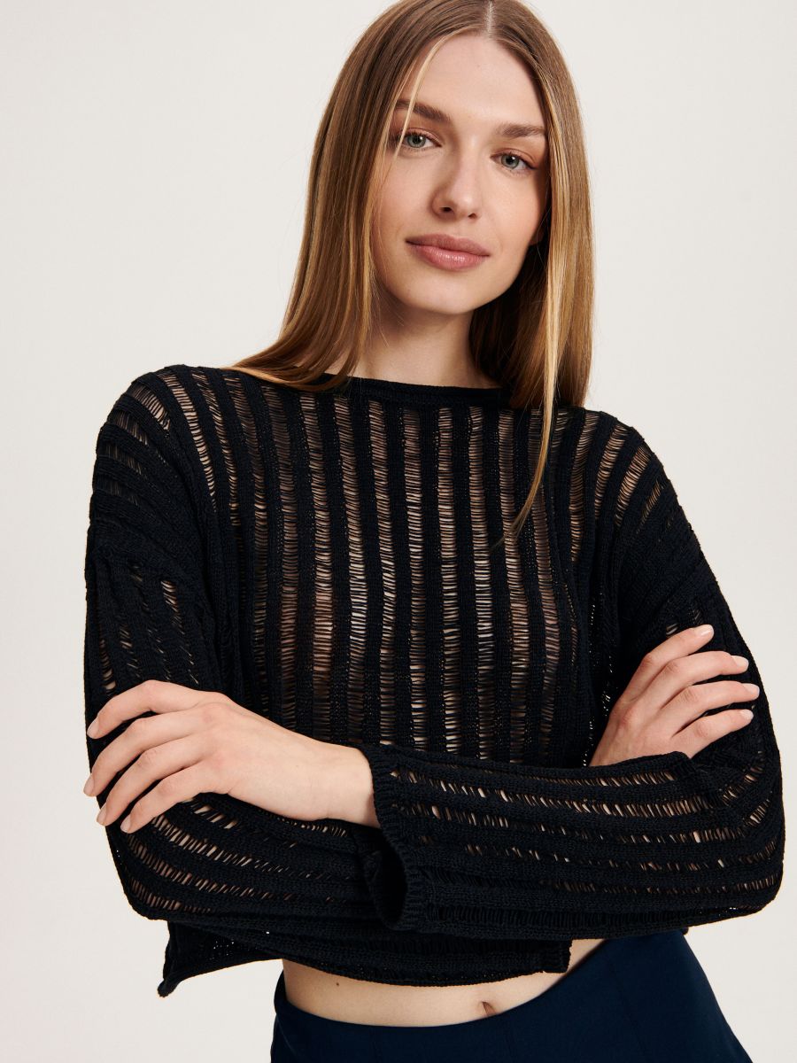 Openwork jumper - black - RESERVED - 2