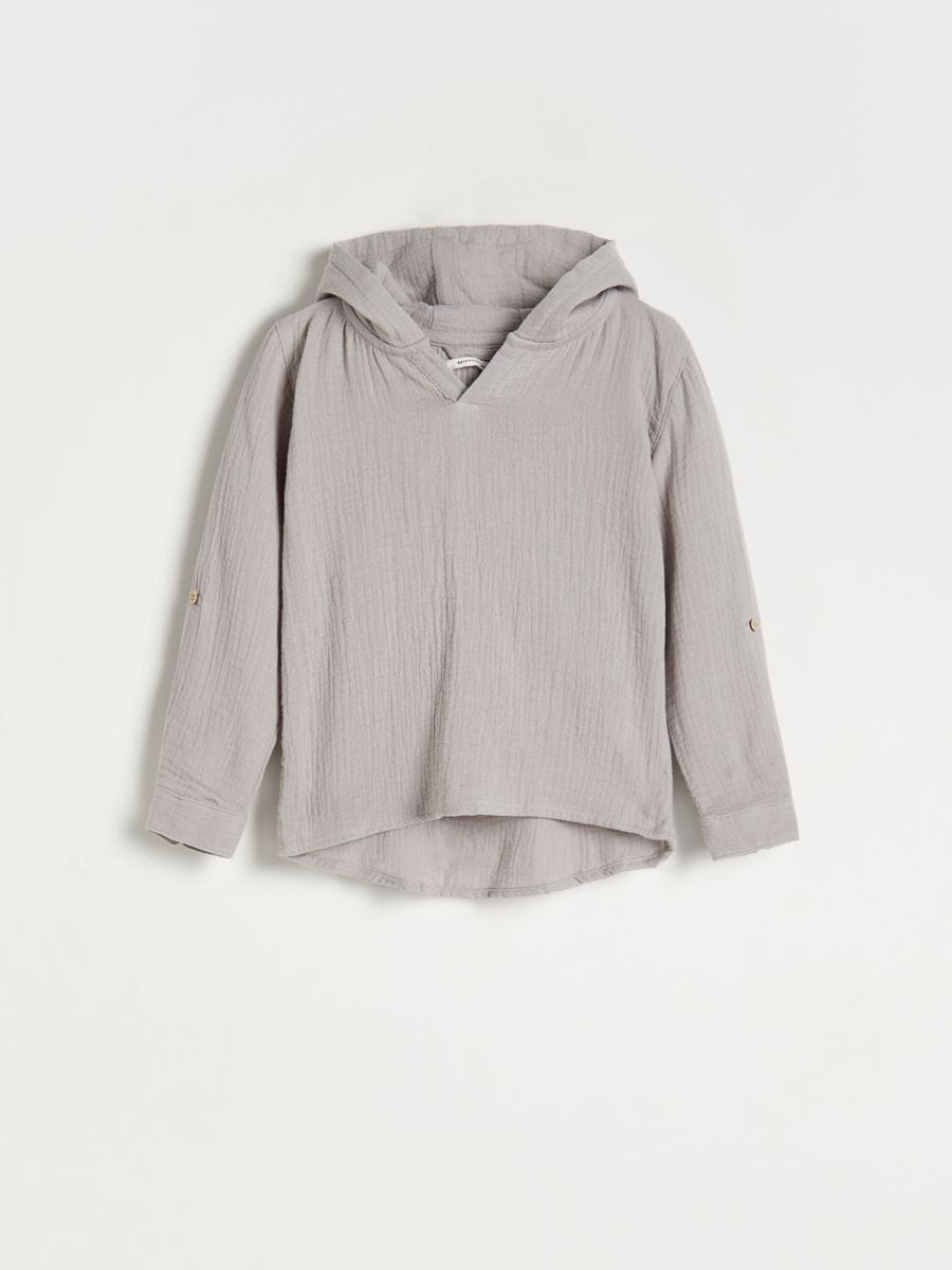 Camisa com capuz - cinza claro - RESERVED - 3