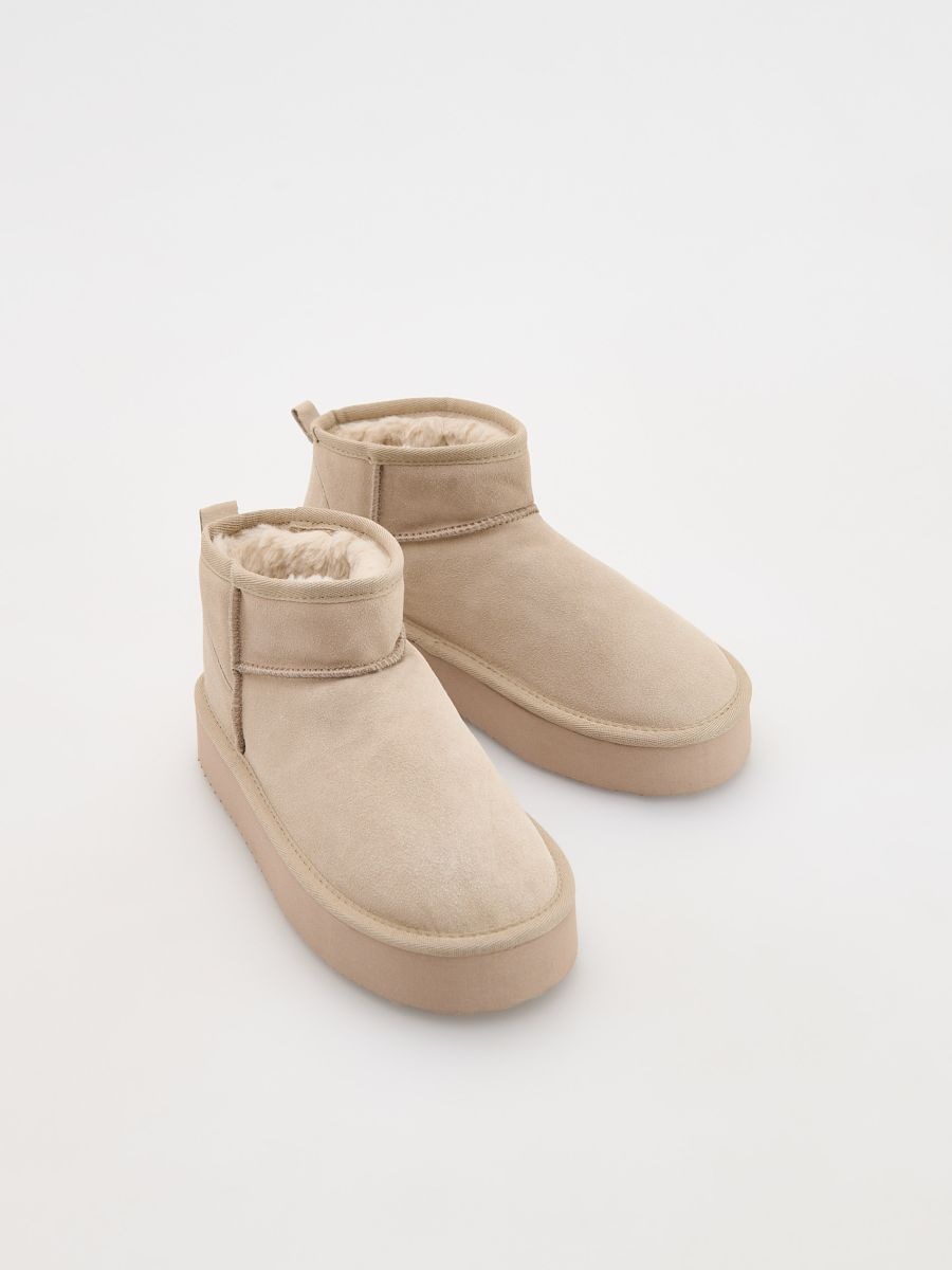 Vinterkängor i läder - BEIGE - RESERVED - 2