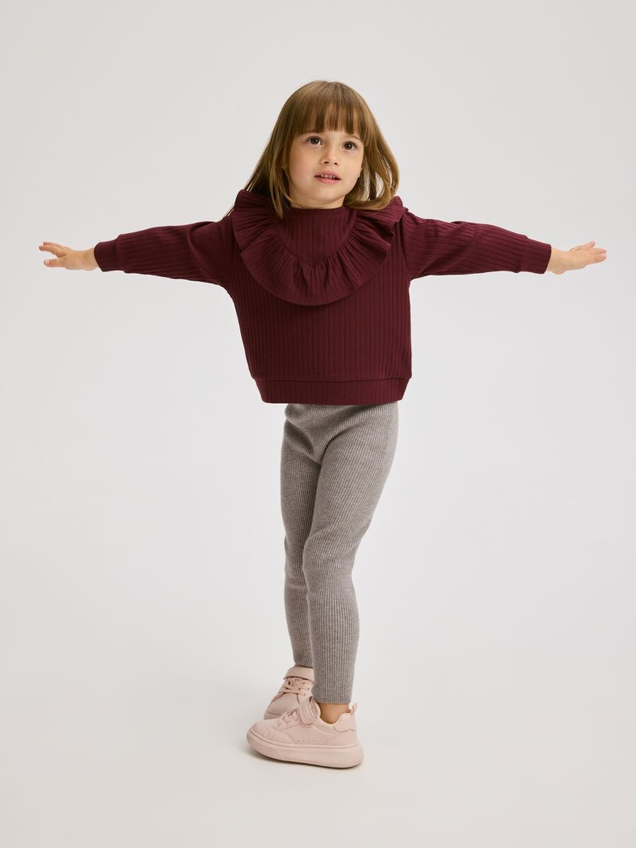 Blusa con volante en el bajo - maroon - RESERVED