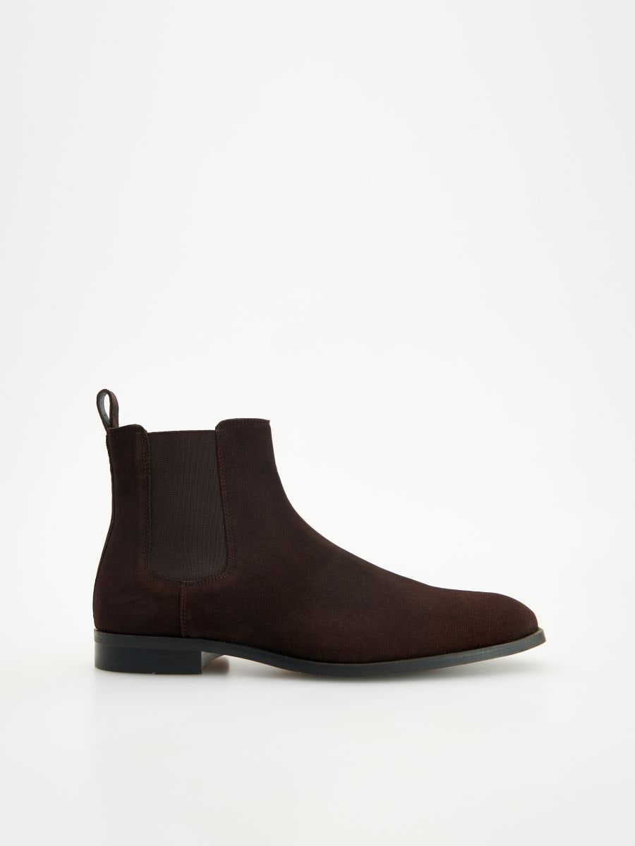 Ankle Boots aus Leder - dunkelbraun - RESERVED