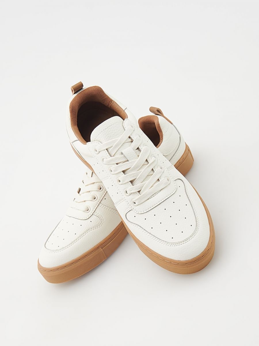 Leather rich sneakers - white - RESERVED