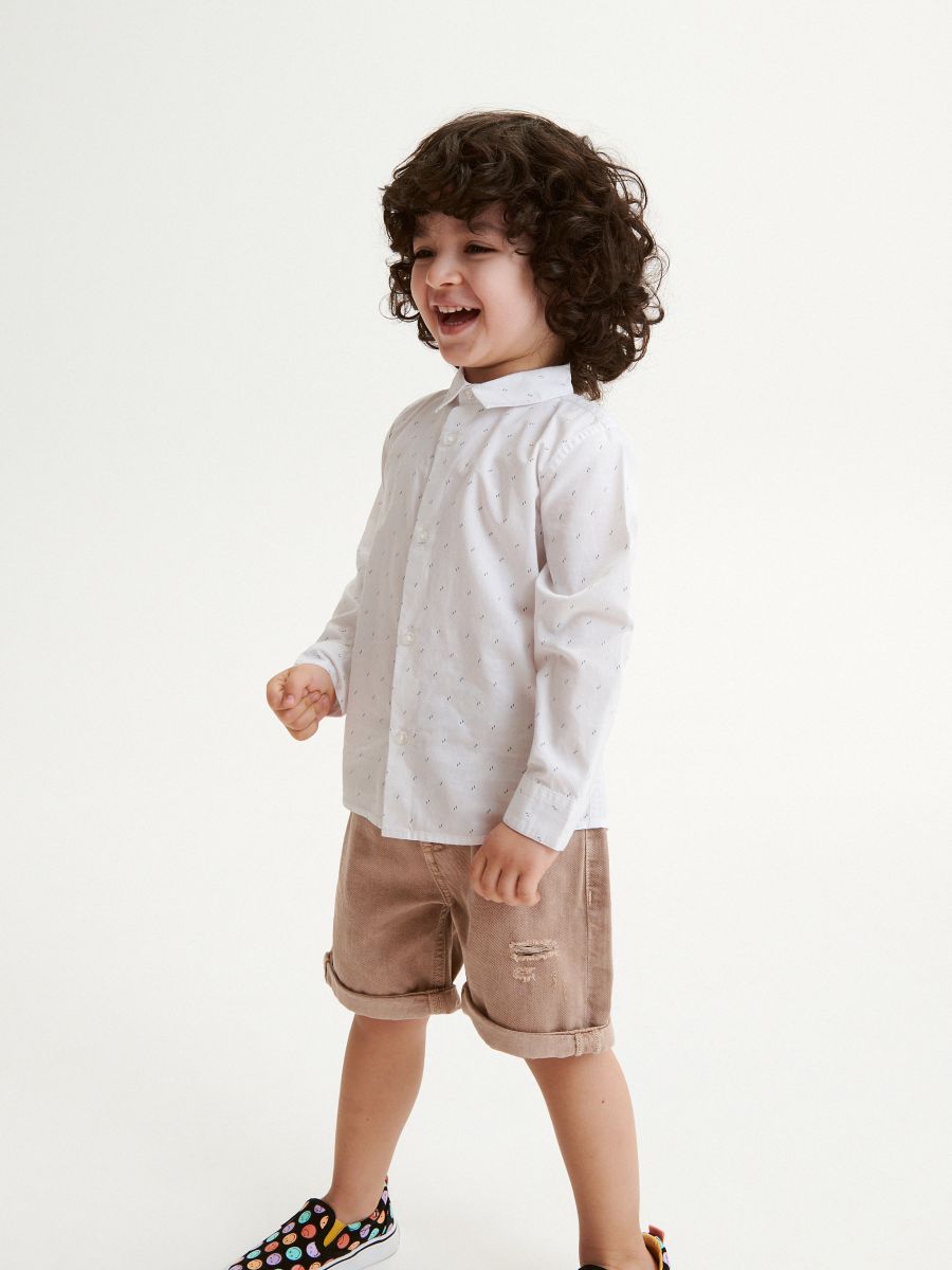 Shirt with micro pattern - white - RESERVED - 4