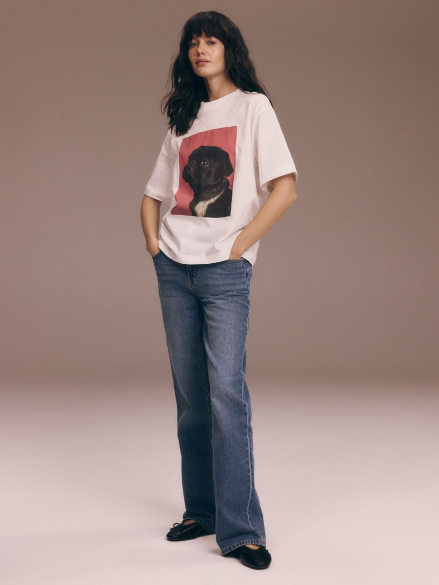 Oversized T-shirt with print - white - RESERVED - 2