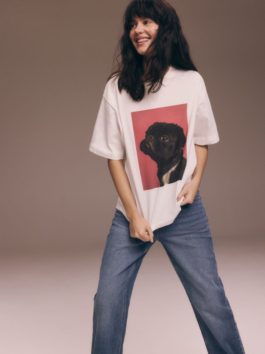 Oversized T-shirt with print - white - RESERVED - 3