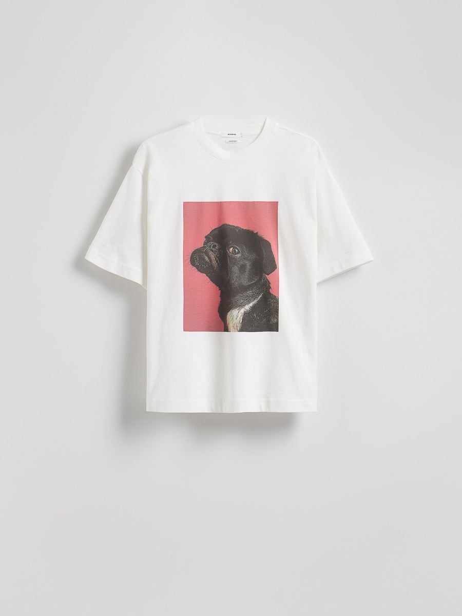 Oversized T-shirt with print - white - RESERVED - 4